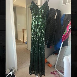 Windsor: Emerald Green, Open Back Formal Dress